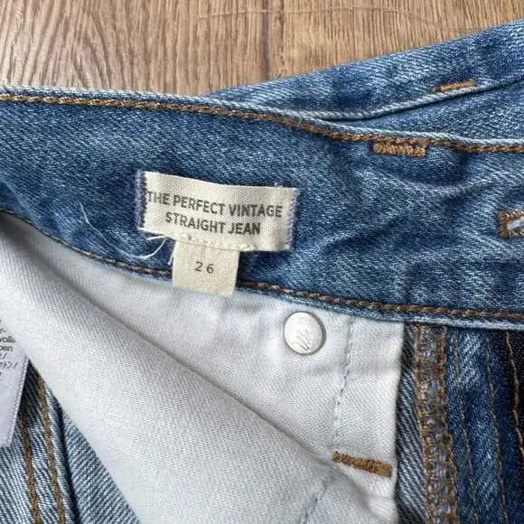 Madewell Perfect Vintage Straight Jeans Size 26 Blue High Rise Denim - Picture 5 of 8